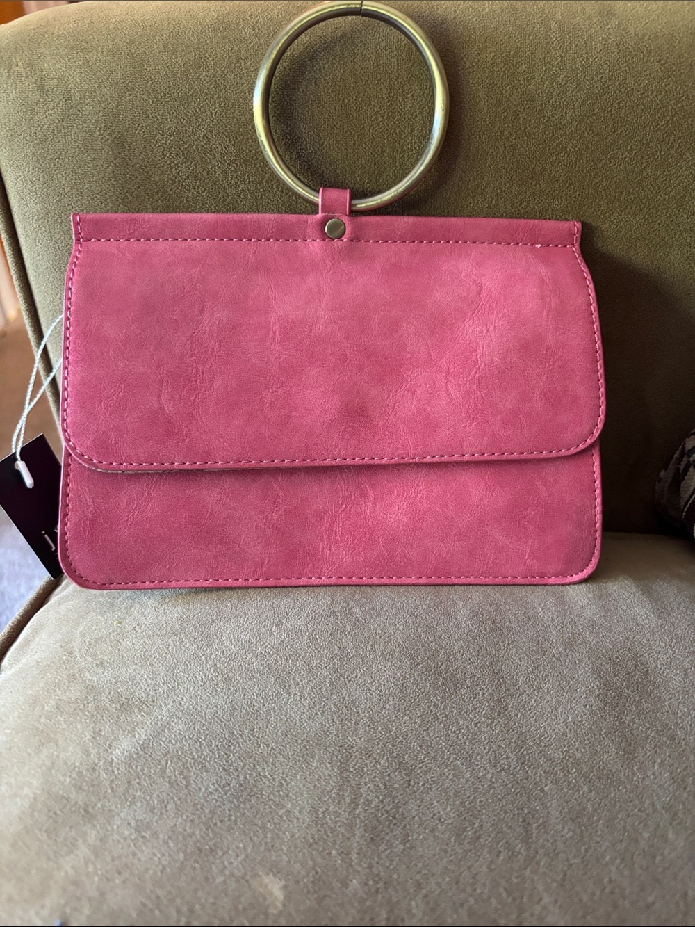 Joy Susan Pink Ring-Handle Flap Clutch